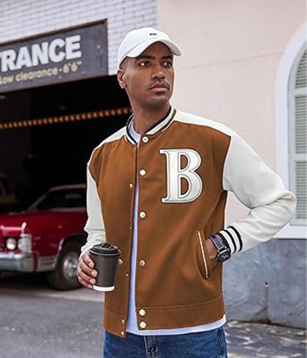 Men's Wool-Blend Letterman Bomber jacket