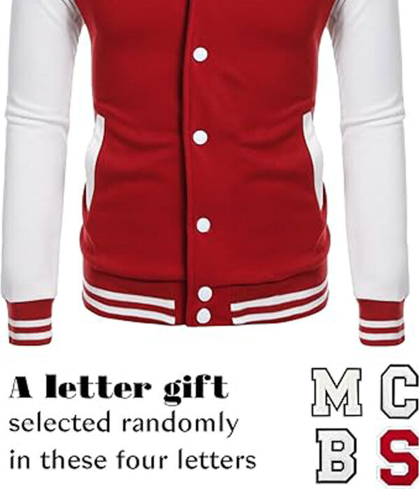 Red & White Slim Varsity Jacket