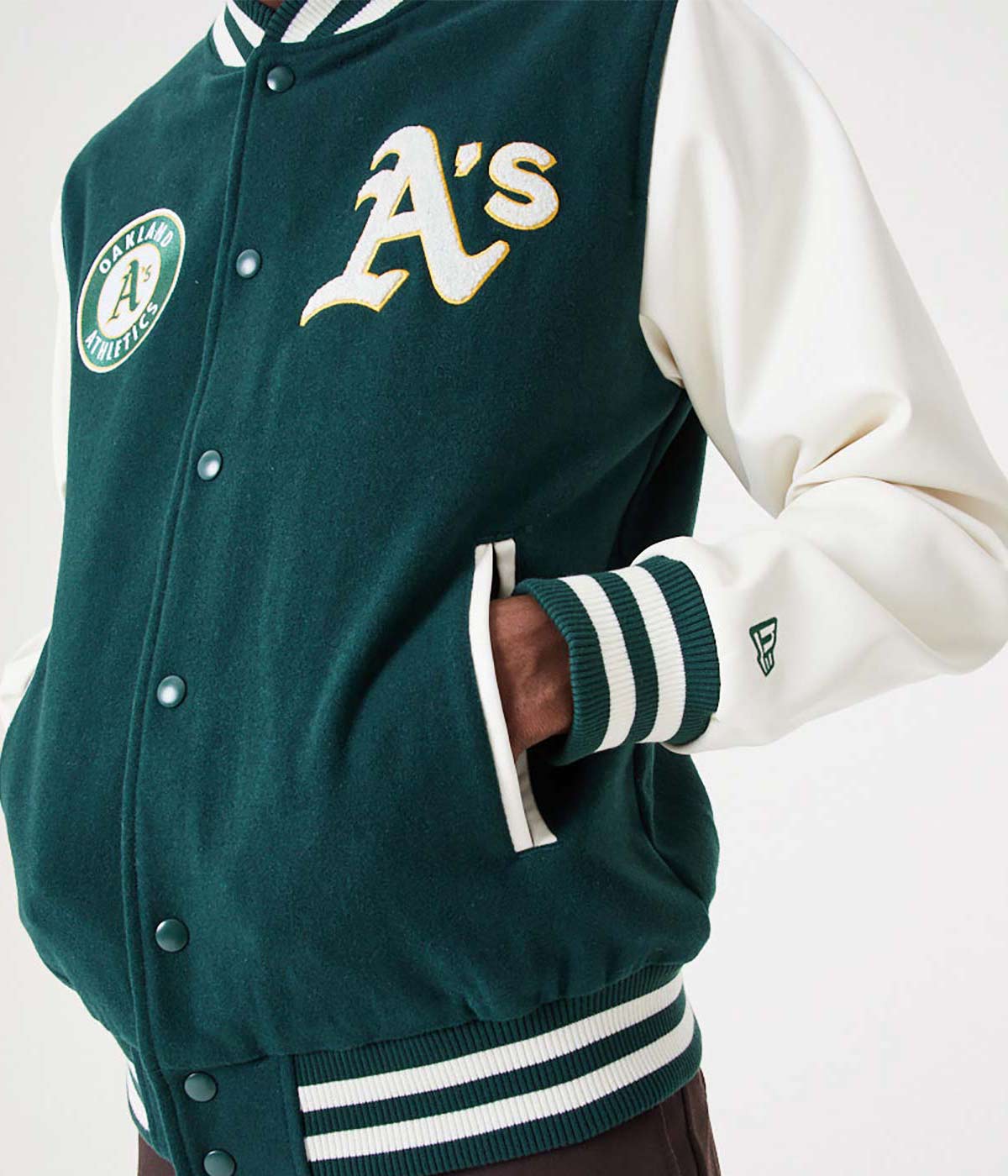 Oakland Athletics Heritage Green Wool Varsity Jacket