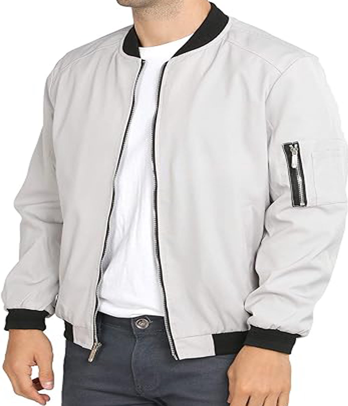 Stylish Grey Men's Jacket from Varsity