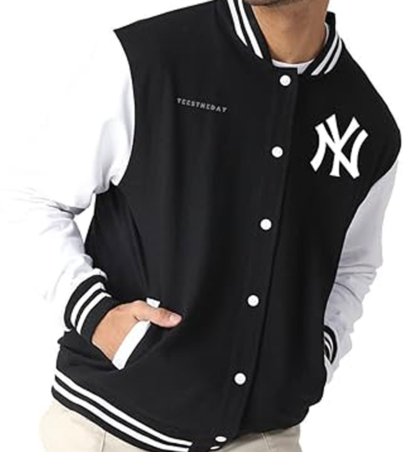 Black Unisex NY Varsity Jacket