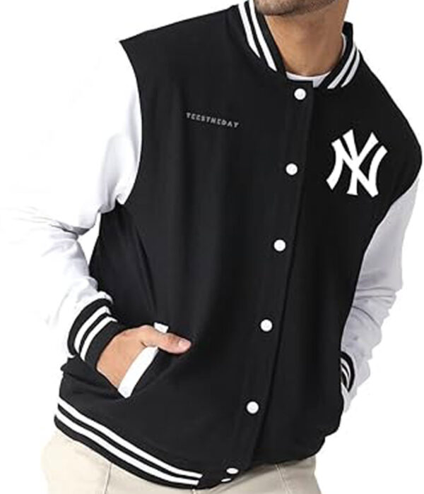 Black Unisex NY Varsity Jacket