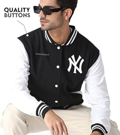 Black Unisex NY Varsity Jacket