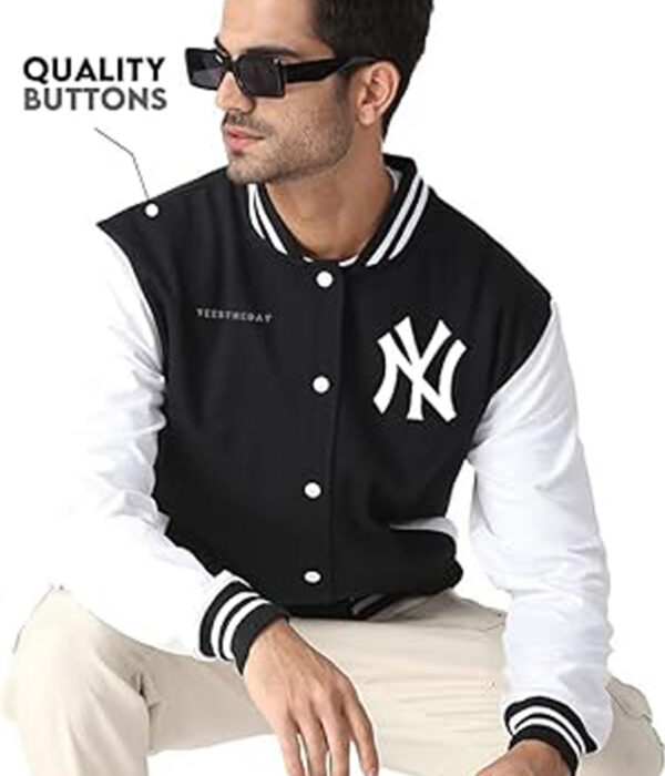 Black Unisex NY Varsity Jacket