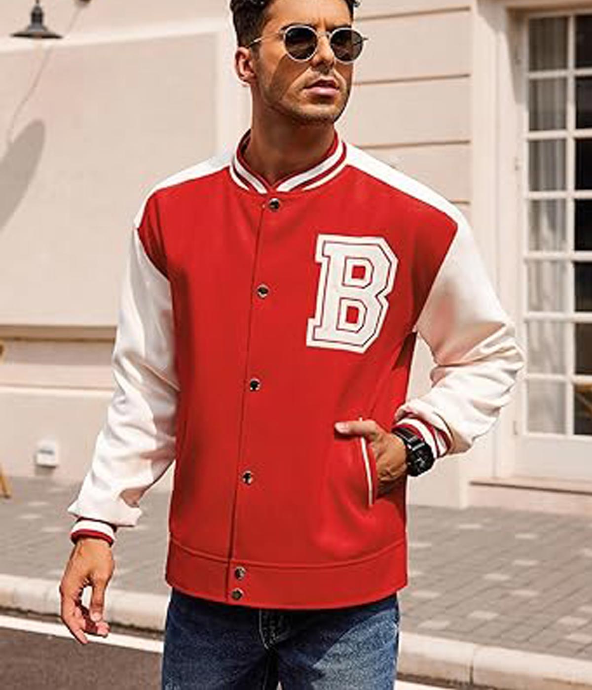 Crimson &White Wool Varsity Jacket Classic Letterman