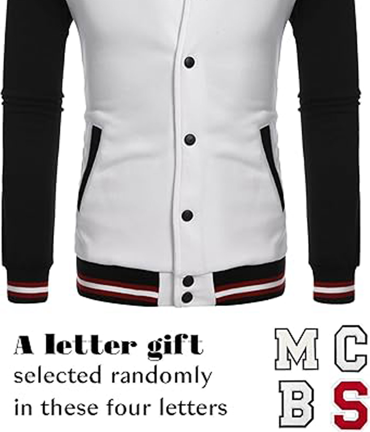 White Slim Fit Cotton Letterman Baseball Bomber Jacket