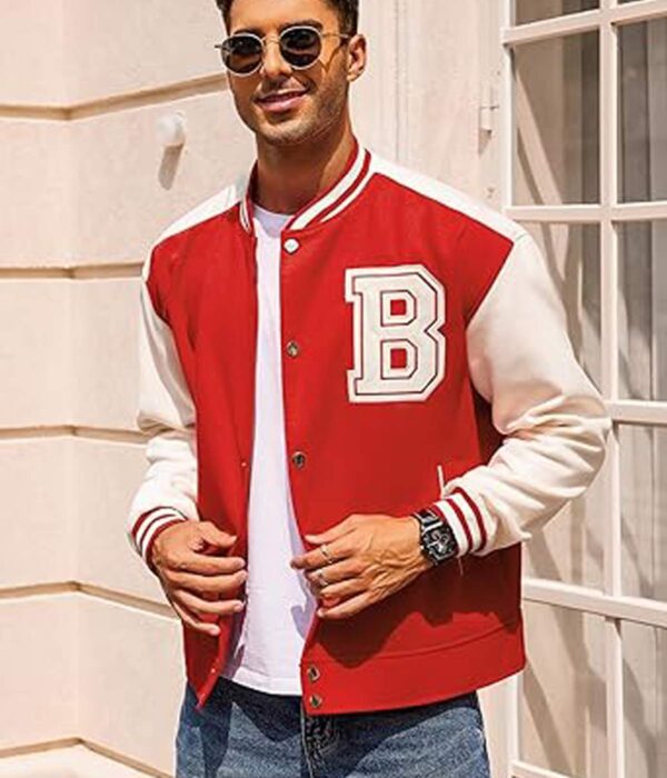 Crimson &White Wool Varsity Jacket Classic Letterman