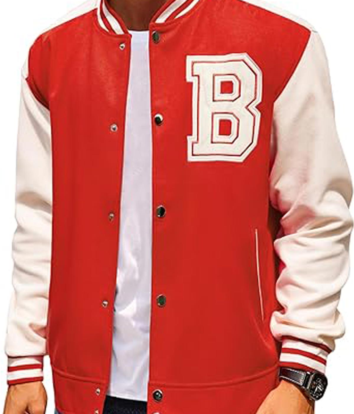 Crimson &White Wool Varsity Jacket Classic Letterman