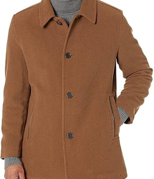 Professional Varsity Wool Plush Coat, Men Caramel coat, Men long coat, Dressy Sports Coat, Professional School Jacket