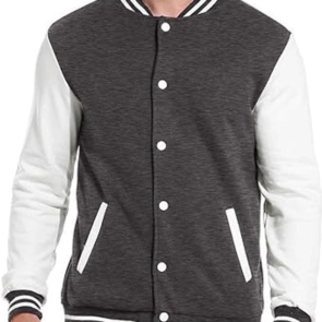 Varsity Jacket White Grey Wool Baseball Bomber