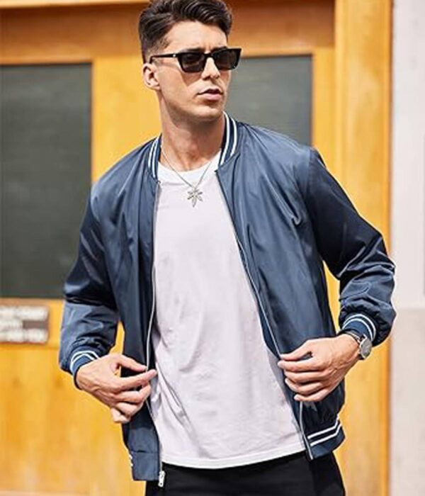 Zip-Up Lightweight Men's Bomber Varsity Jacket